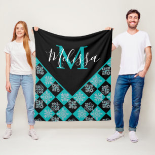 Manta Polar Cuadrados étnicos personalizados