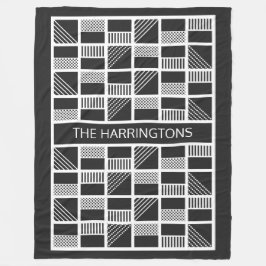 Manta Polar Cuadrados geométricos personalizado monograma mant