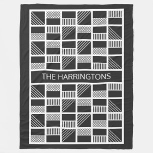 Manta Polar Cuadrados geométricos personalizado monograma mant