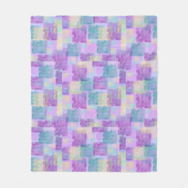 Manta Polar Cuadrados púrpuros Abstract Fleece Blanket