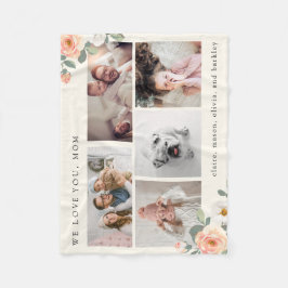 Manta Polar Cuadrícula fotográfica múltiple para madre con flo