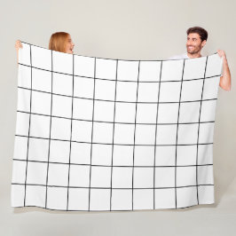 Manta Polar Cuadrícula negra y blanca