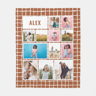 Manta Polar Cuadrícula terracota 12 foto moderna mínima abstra