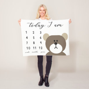 Manta Polar Cuadridiza Bear Milestone