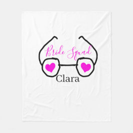 Manta Polar Cuadrilla de novia gafas de corazón rosa negro de 