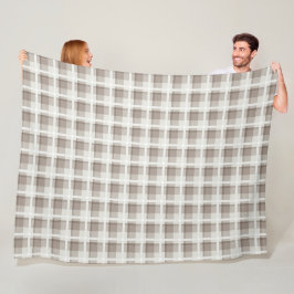 Manta Polar Cuadro de bufalo de gingham marrón mocha