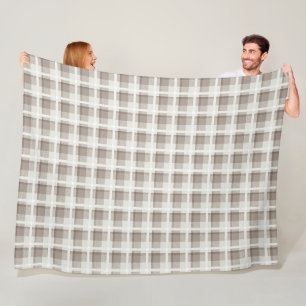 Manta Polar Cuadro de bufalo de gingham marrón mocha