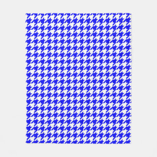 Manta Polar Cuadro de Piedra Houndstooth Azul Blanco