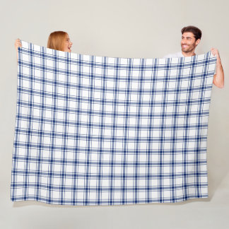 Manta Polar Cuadro náutico azul y blanco