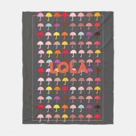 Manta Polar Cuadros Brillantes Divertido Patrón Paraguas Añadi