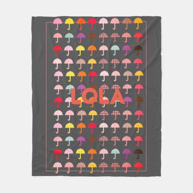 Manta Polar Cuadros Brillantes Divertido Patrón Paraguas Añadi (Anverso)