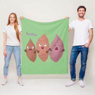 Manta Polar Cuadros cantando batatas personalizado verduras