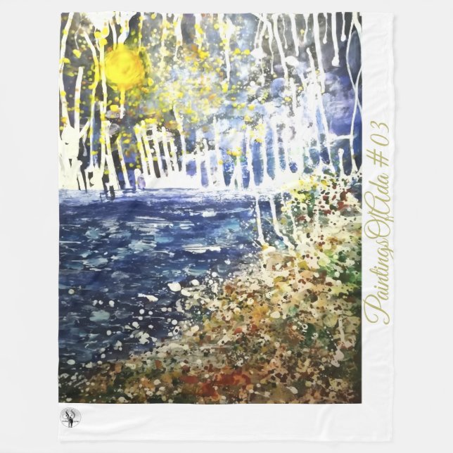 Manta Polar Cuadros De Ada #03 - Artista - Fleece Blank Descon (Anverso)