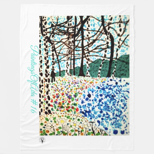 Manta Polar Cuadros De Ada #16 - Artista - Fleece Blank Descon (Anverso)