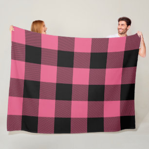 Manta Polar Cuadros de cuadros rosa y negro de Buffalo Plaid