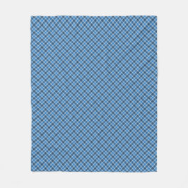 Manta Polar Cuadros de gingham azul básico/azul bebé diagonale