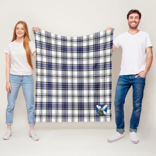 Manta Polar Cuadros de Tartán Gris Scotts Hannay
