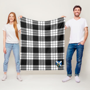 Manta Polar Cuadros Escoceses Negros y Blancos de Scotts MacFa