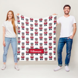 Manta Polar Cuadros Navidades Nutcracker Pattern Fleece Blanke