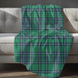 Manta Polar Cuadros Verdes y Azules Rústicos