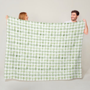 Manta Polar Cuadros verdes y blancos