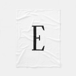 Manta Polar Cualquier letra | Colores en blanco y negro o mare