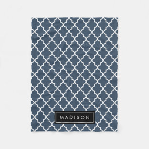 Manta Polar Cuarteto azul y negro de la marina personalizada