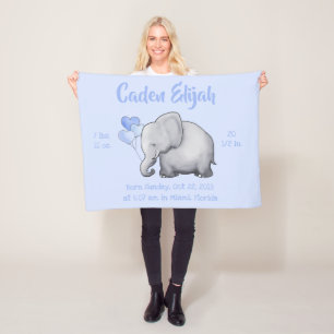 Manta Polar Cuarto de niños personalizado de los elefantes de