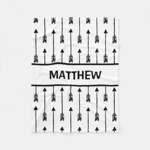 Manta Polar Cuarto de niños tribal negro y blanco del bebé de