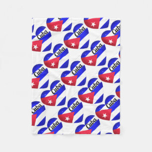 Manta Polar Cuba Corazón Bandera