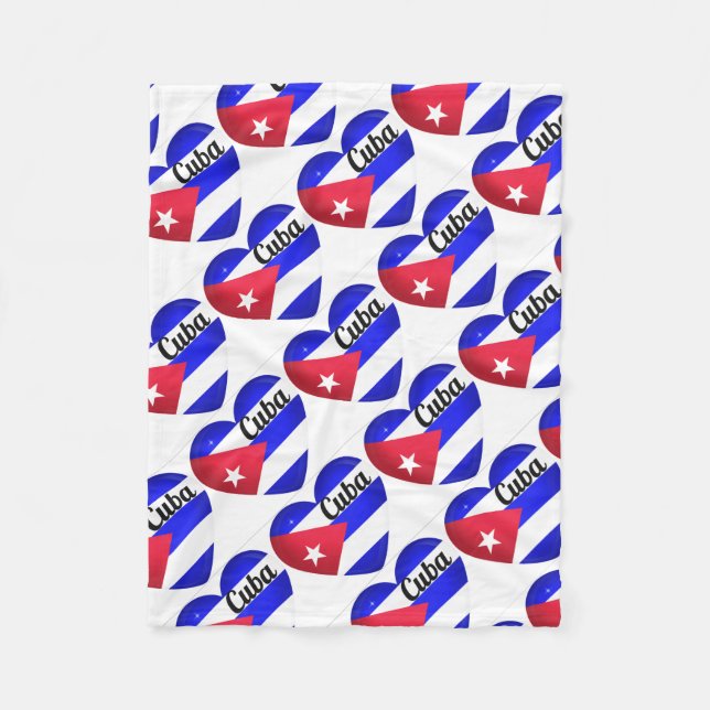 Manta Polar Cuba Corazón Bandera (Anverso)