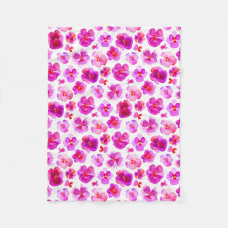 Manta Polar Cubierta de arte acuática con flores de color rosa