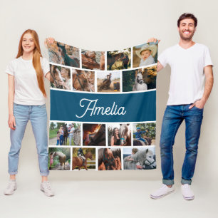 Manta Polar Cubierta De Caballo Para Chicas, Kids Nombre Blank