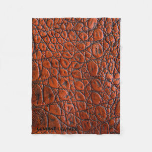 Manta Polar Cubierta de cuero marrón claro