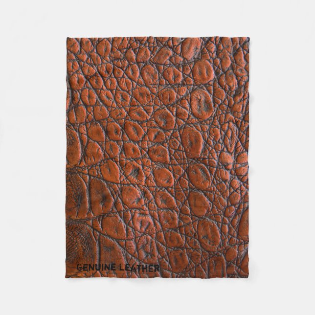 Manta Polar Cubierta de cuero marrón claro (Anverso)