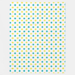 Manta Polar Cubierta de fleche/puntos de polka amarillo y azul