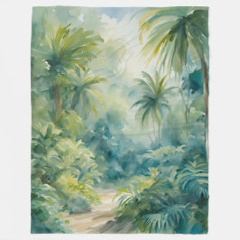 Manta Polar Cubierta de hojas tropicales Plantas Palmeras