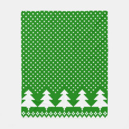 Manta Polar Cubierta de Knit Sweet Green Pine Tree