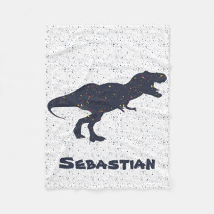 Manta Polar Cubierta de lazo de nombre personalizado T-Rex, pe