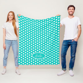 Manta Polar Cubierta de placa de nombre personalizada Aqua gre