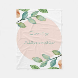 Manta Polar Cubierta floral acuarela