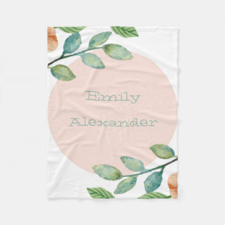 Manta Polar Cubierta floral acuarela