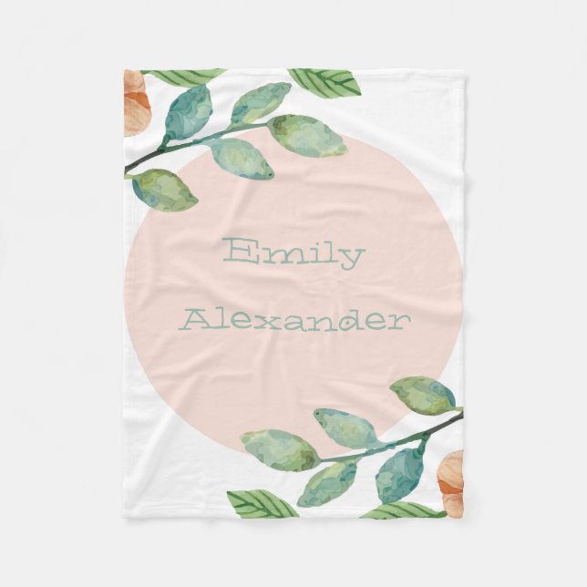 Manta Polar Cubierta floral acuarela (Anverso)