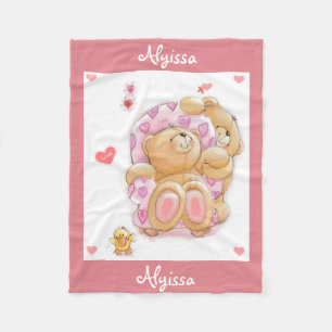 Manta Polar Cubierta/Oso y Corazones de la flota personalizada