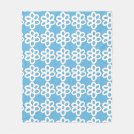 Manta Polar Cubierta Sherpa de patrón floral de encaje blanco