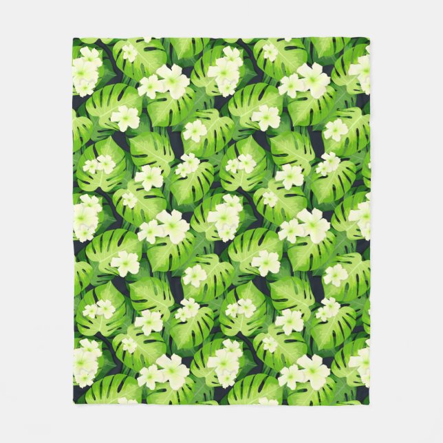 Manta Polar Cubierta tropical floral (Anverso)