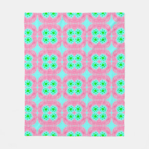Manta Polar Cubierta verde pastel, impresión tribal de ikat. E