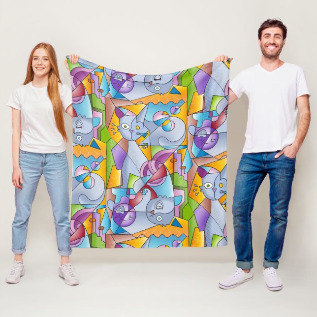 Manta Polar Cubist Cats - The Mininos (In situ)