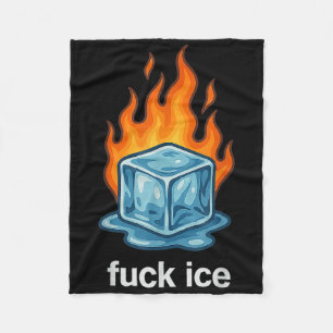 Manta Polar Cubo de hielo lindo en llamas por la protesta de h