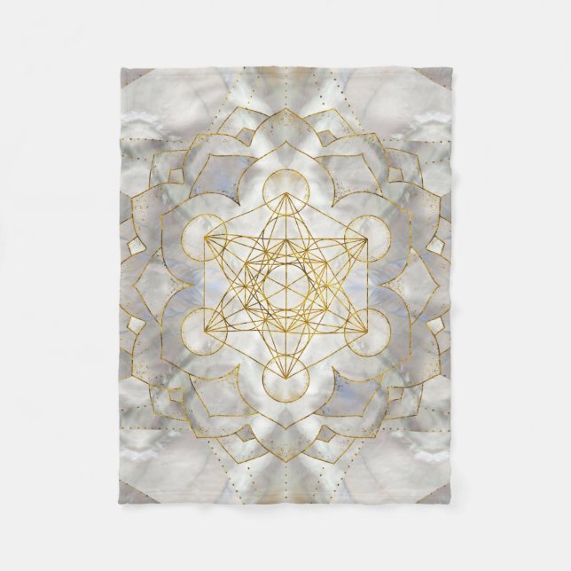 Manta Polar Cubo de Metatrón en loto Geometría Sagrada (Anverso)